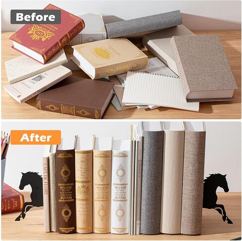 Marspark Horse Metal Bookends Black Horse Book Ends for Shelves Bookshelf Decorative Objects Home Desk Bookshelf Office Decor Gifts for Women in Saudi Arabia