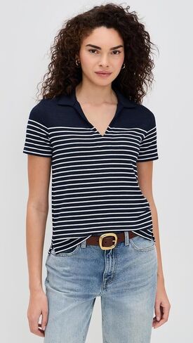 Rag & Bone Women's The Knit Stripe Polo in Saudi Arabia