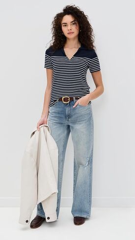 Rag & Bone Women's The Knit Stripe Polo in Saudi Arabia