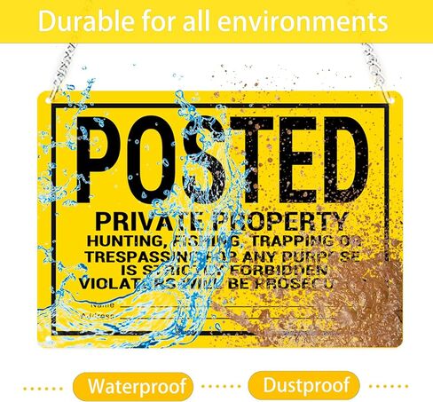 20 Pcs Private Property No Trespassing Sign No Hunting or Trespassing Signs Warning Signs for Property 10"X7" Funny Posted Aluminum Metal Signs in Saudi Arabia