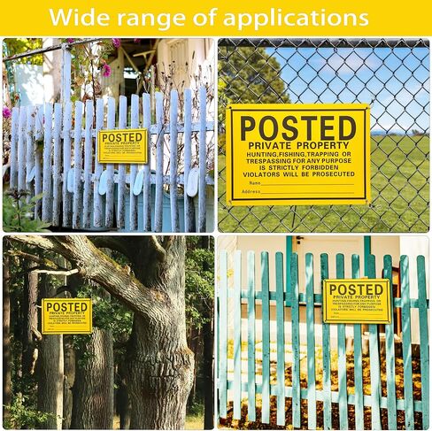 20 Pcs Private Property No Trespassing Sign No Hunting or Trespassing Signs Warning Signs for Property 10"X7" Funny Posted Aluminum Metal Signs in Saudi Arabia