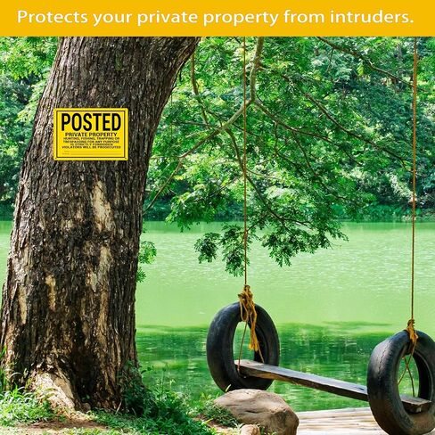 20 Pcs Private Property No Trespassing Sign No Hunting or Trespassing Signs Warning Signs for Property 10"X7" Funny Posted Aluminum Metal Signs in Saudi Arabia
