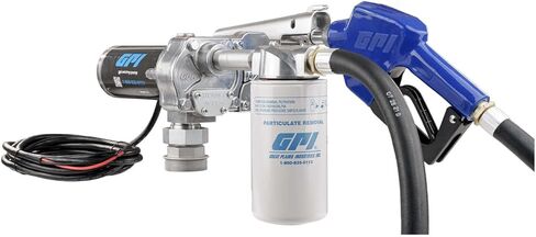 GPI - M-150 Series Fuel Transfer Pump, Automatic Shut-Off Nozzle with Filter Kit, 15 GPM, 12 Volt (110612-03) in Kuwait