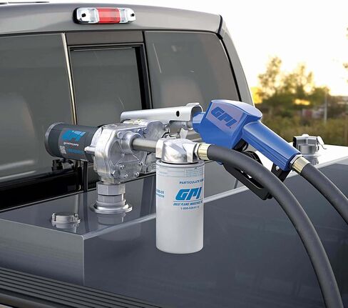 GPI - M-150 Series Fuel Transfer Pump, Automatic Shut-Off Nozzle with Filter Kit, 15 GPM, 12 Volt (110612-03) in Kuwait