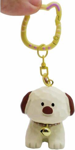 Movable Tail Dog Keychain Bag Charm Wood Carving Feeling Backpack Charm for Kids Bag Purse Backpack Handbag in Saudi Arabia