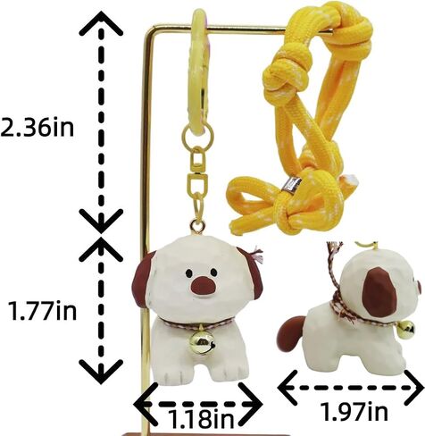 Movable Tail Dog Keychain Bag Charm Wood Carving Feeling Backpack Charm for Kids Bag Purse Backpack Handbag in Saudi Arabia
