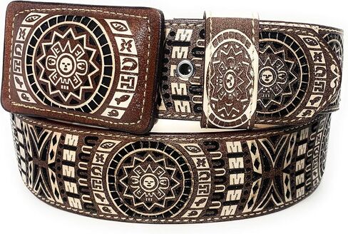 Cinto Charro Azteca ، Mens Aztec التقويم الحزام الغربي in Kuwait
