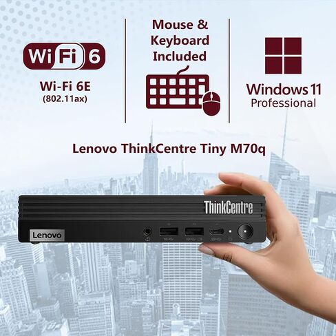 Lenovo ThinkCentre Tiny M70q Gen 5 Intel 14-Core i5-13500T (Beat i7-12700), 16GB DDR5 RAM, 512GB NVMe, WiFi 6E, Bluetooth, RJ-45, DP Port, HDMI, W11P, Business Desktop in Kuwait