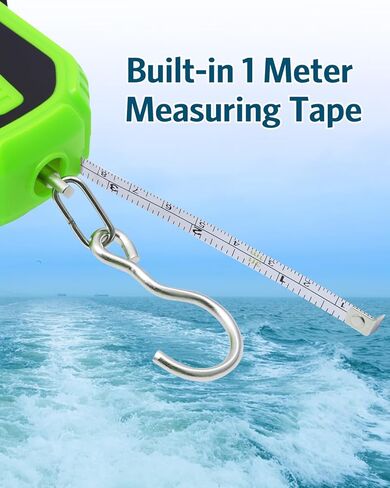 مقياس الأسماك مع قبضة الشفاه ، مقياس الأسماك الرقمية المقاومة للماء ، 110 رطل/50 كجم مقياس وزن الأسماك المعلق ، مقياس الأمتعة المحمولة مع شريط قياس ، خلفية LCD ، البطاريات ، لصيد الأسماك في المنزل ، الأخضر in Kuwait