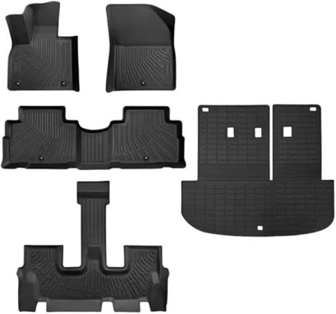 Floor Mats Custom Fit for Hyundai Palisade 2020-2024, All Weather 3D Trunk Mat Cargo Liner TPE Back Fit for Seat Cover(5PCS Full Set) in Saudi Arabia