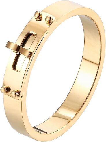 Love Friendship Ring 14K Gold Silver Rose Plated Stainless Steel Promise Ring Wedding Band Jewelry for Women in Kuwait