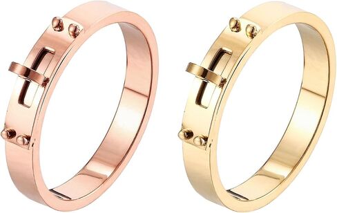 Love Friendship Ring 14K Gold Silver Rose Plated Stainless Steel Promise Ring Wedding Band Jewelry for Women in Kuwait