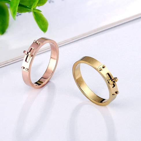 Love Friendship Ring 14K Gold Silver Rose Plated Stainless Steel Promise Ring Wedding Band Jewelry for Women in Kuwait