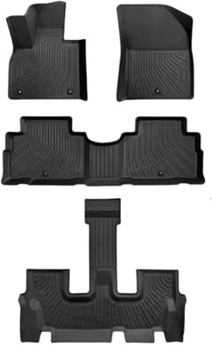 Floor Mats Custom Fit for Hyundai Palisade 2020-2024, All Weather 3D Trunk Mat Cargo Liner TPE Back Fit for Seat Cover(5PCS Full Set) in Saudi Arabia