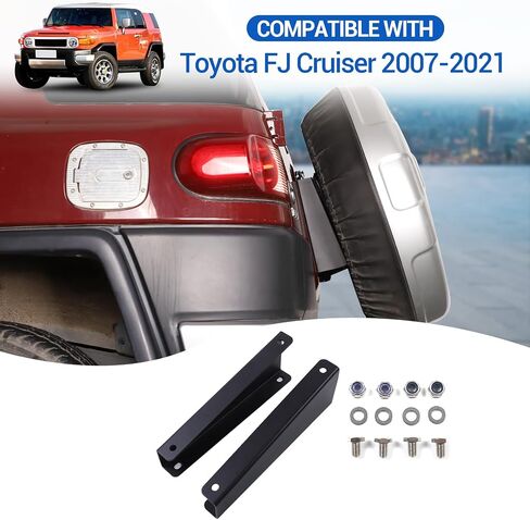 حامل حاملة إطارات احتياطية متوافقة مع Toyot@ FJ Cruiser 2007-2021 ، حامل عجلات الغيار الخلفي يرفع حاملي ، إكسسوارات الظهر الإطارات الإطاري in Saudi Arabia