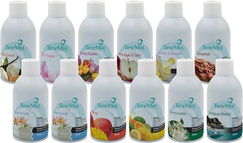 عبوات موزع متشكيلة مختلط من طراز Timemist - 7.1 أوقية (حالة 12 رائحة متنوعة) 1050698 - الزيوت الأساسية ، تستمر حتى 30 يومًا ويحيد الروائح الصعبة in Saudi Arabia