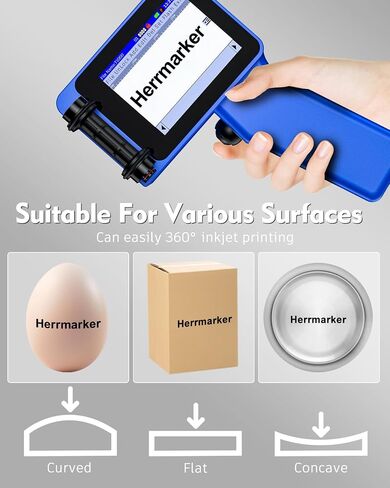 Handheld Inkjet Printer, Portable Handheld Printer with 42ml Quick-Drying Ink Cartridge, Handheld Inkjet Printer Gun with 4.3" Touch Screen for Text QRCode/Barcode/Batch Number/Label/Image in Saudi Arabia
