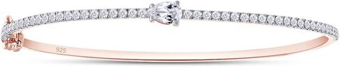 SAVEARTH DIAMONDS 1 Carat Pear & Round Cut Lab Created Moissanite Diamond Tennis Bangle Bracelet For Women In 14K Gold Over Sterling Silver Size : 6 to 9 Inch, (VVS1 Clarity, 1.00Cttw) in Saudi Arabia