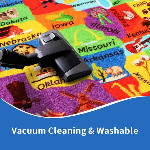 خريطة الولايات المتحدة الأمريكية ABC Kid Rug 5 '× 6.7' Playmat التعليمية للمدرسة الابتدائية في الرابع من يوليو يوم الاستقلال يوم الاستقلال في يوم الاستقلال في الفصول الدراسية في الفصول الدراسية in Kuwait