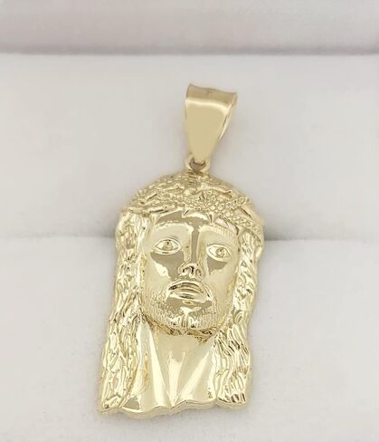 10k Yellow Gold Jesus Face Charm Pendant Jesus Head Pendant (Size 2) in Saudi Arabia