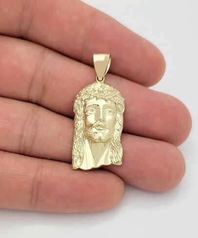 10k Yellow Gold Jesus Face Charm Pendant Jesus Head Pendant (Size 2) in Saudi Arabia
