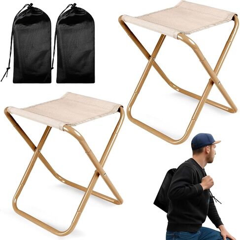 البراز التخييم ، براز قابل للطي محمول مع حقيبة حمل ، 12 بوصة كرسي قابلة للطي محمولة براز معسكر في الهواء الطلق للسفر المشي المشي لمسافات طويلة في الصيد الشواء (الأسود) in Kuwait