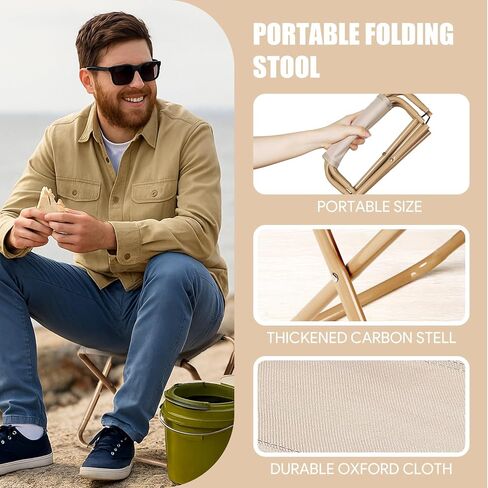 البراز التخييم ، براز قابل للطي محمول مع حقيبة حمل ، 12 بوصة كرسي قابلة للطي محمولة براز معسكر في الهواء الطلق للسفر المشي المشي لمسافات طويلة في الصيد الشواء (الأسود) in Kuwait