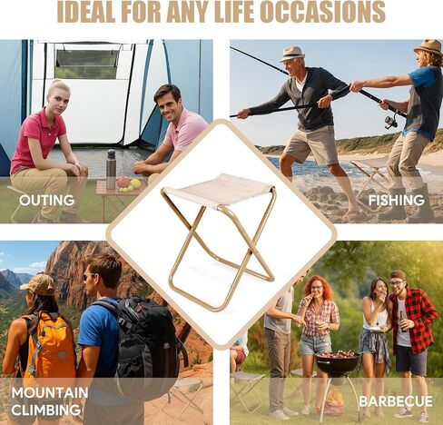 البراز التخييم ، براز قابل للطي محمول مع حقيبة حمل ، 12 بوصة كرسي قابلة للطي محمولة براز معسكر في الهواء الطلق للسفر المشي المشي لمسافات طويلة في الصيد الشواء (الأسود) in Kuwait