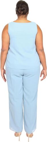 Le Bos Women's 3-Piece Pant Set with Embroidered Sleeveless Top and Flowing Chiffon Jacket in Kuwait