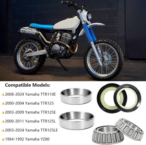 محامل الجذعية التوجيهية مجموعة ختم متوافقة مع Yamaha TTR110E TTR125 TTR125E TTR125L TTR125LE YZ80 2000-2024 in Saudi Arabia