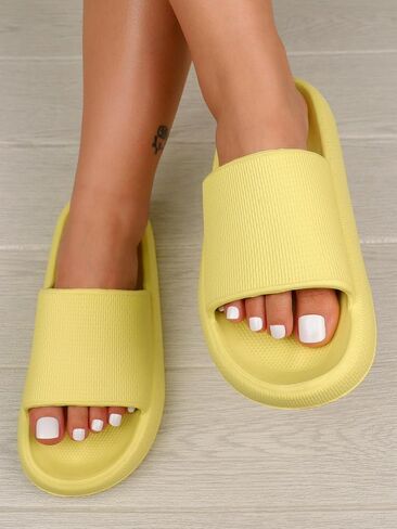 سيفينهيلدياموندز شبشب منزلي بنعل سميك للنساء والرجال | شرائح سحابية قابلة للتنفس وغير قابلة للانزلاق | صنادل استحمام سريعة الجفاف | منصة وسادة in Kuwait