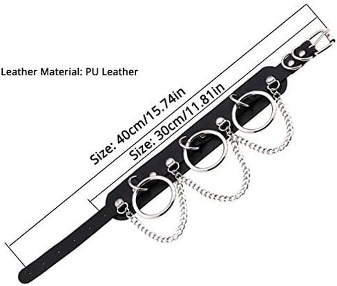 Circle Choker Necklace Pu Leather Goth Choker Collar with Black Studded Punk Rock Rivet Collar in Saudi Arabia