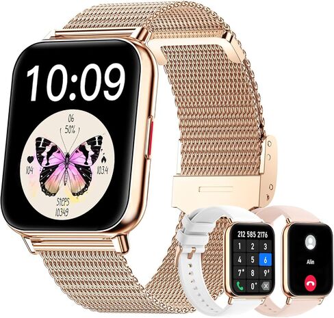 Smart Watch for Women (Answer/Make Calls), 1.85" Large Screen Fitness Watch with Health Monitor 100+ Sports Sleep Monitor Heart Rate/BP/SPO2 Waterproof Smartwatch for Android and iOS Silver in Kuwait