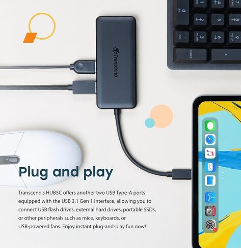 لوحة وصل USB من النوع C ذات 4 منافذ من ترانسيند (TS-HUB2C) in Kuwait