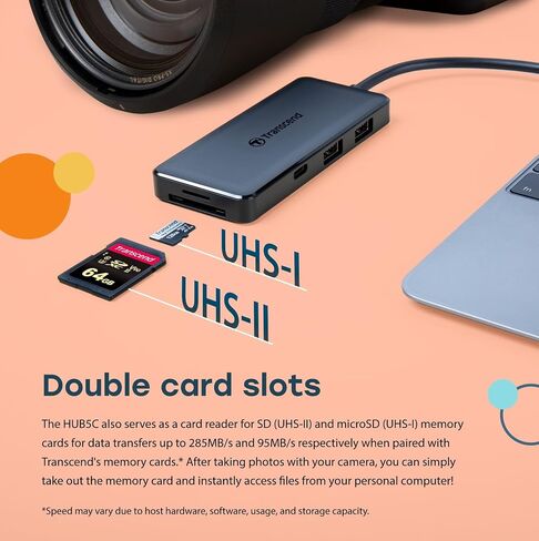لوحة وصل USB من النوع C ذات 4 منافذ من ترانسيند (TS-HUB2C) in Kuwait
