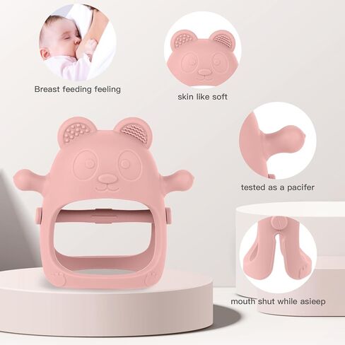 3 Pack Baby Teething Toys 3 Months+, Silicone Teething Mitten for Babies Anti Drop Wrist Hand Teether, Baby Chew Toys for Sucking Needs in Saudi Arabia