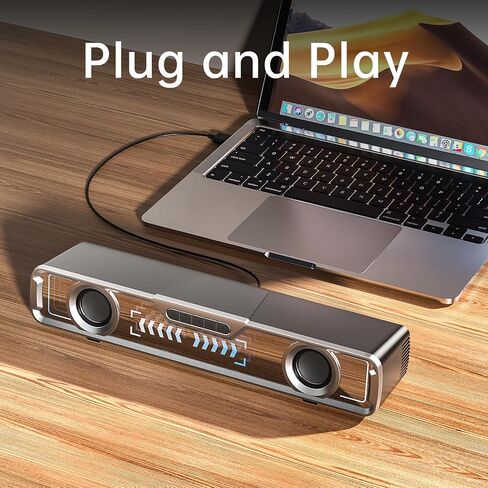 مكبر صوت للكمبيوتر، مكبر صوت مزدوج بقدرة 5 وات USB مقاس 3.5 مم AUX-in، مكبر صوت Plug-n-Play لشاشة سطح المكتب، الكمبيوتر الشخصي، الكمبيوتر المحمول، الأجهزة اللوحية، صوت واضح تمامًا، مستوى صوت عالٍ، التحكم في مستوى الصوت، سطح شبكي معدني in Saudi Arabia