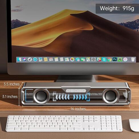مكبر صوت للكمبيوتر، مكبر صوت مزدوج بقدرة 5 وات USB مقاس 3.5 مم AUX-in، مكبر صوت Plug-n-Play لشاشة سطح المكتب، الكمبيوتر الشخصي، الكمبيوتر المحمول، الأجهزة اللوحية، صوت واضح تمامًا، مستوى صوت عالٍ، التحكم في مستوى الصوت، سطح شبكي معدني in Saudi Arabia