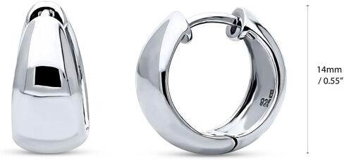 Berricle Sterling Silver Dome Fashion أقراط Huggie للنساء ، الزركونيا المكعب CZ ، وردة/الذهب الأصفر ، وحجم صغير/متوسط (0.5-1 بوصة) in Saudi Arabia