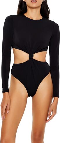 Forever 21 womens Knotted Cutout Bodysuit in Saudi Arabia