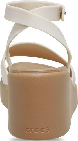 صندل نسائي من Crocs Brooklyn Ankle Strap Wedge Platform، أسود/أسود، 6 in Saudi Arabia