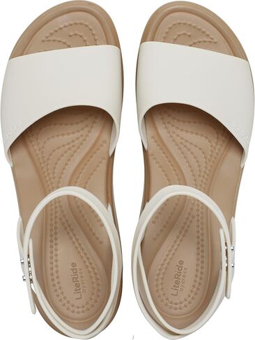 صندل نسائي من Crocs Brooklyn Ankle Strap Wedge Platform، أسود/أسود، 6 in Saudi Arabia