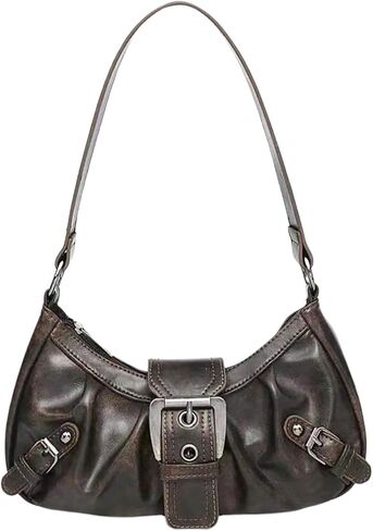 Qwinee Women's Buintage Buckle Contte Bag Y2K Punk Pu Leather Handbag Prest in Kuwait