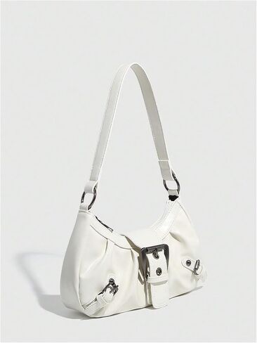 QWINEE Women's Vintage Buckle Shoulder Bag Y2K Punk PU Leather Handbag Clutch Purse in Saudi Arabia