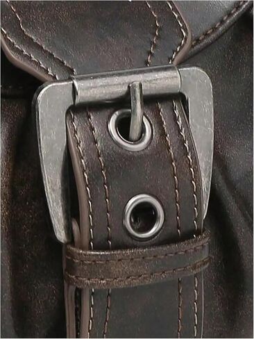 Qwinee Women's Buintage Buckle Contte Bag Y2K Punk Pu Leather Handbag Prest in Kuwait