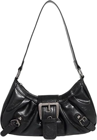 Qwinee Women's Buintage Buckle Contte Bag Y2K Punk Pu Leather Handbag Prest in Kuwait