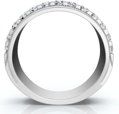 Pompeii 2ct Men's Diamond Double Row Ring Flated Band باللون الأبيض أو الصفراء الذهب in Saudi Arabia