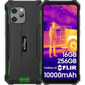 Blackview Rugged Smartphone Unlocked, 2023 BV8900 (FLIR Thermal Image Camera) Rugged Phone, 16GB RAM+256GB ROM(up to 2TB), Android 13, 10000mAh 33W Fast Charge, 6.5" 2.4K Display, 64MP Camara, NFC in Kuwait