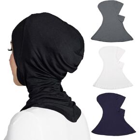 yieeo 4 قطع غطاء حجاب المسلم الداخلي للنساء العمامة تحت سداد قبعات أنبوب القميص الإسلامي الإسلامي in Kuwait