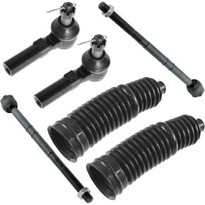 6pc Inner & Outer Tie Rods with Steering Rack Bellows Boots Kit 6 Piece for Ford for Escape 2008-2009,for Mazda for Tribute 2008-2009 in Kuwait
